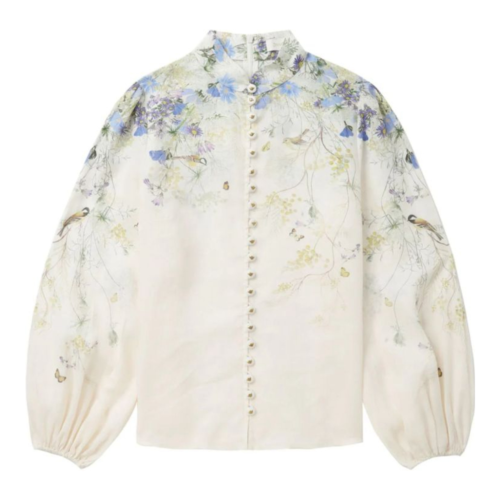 'Harmony Floral' Langärmelige Bluse für Damen