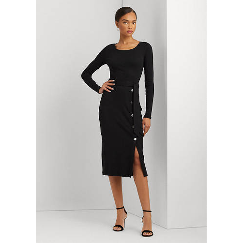 'Belted Rib' Midi Kleid für Damen