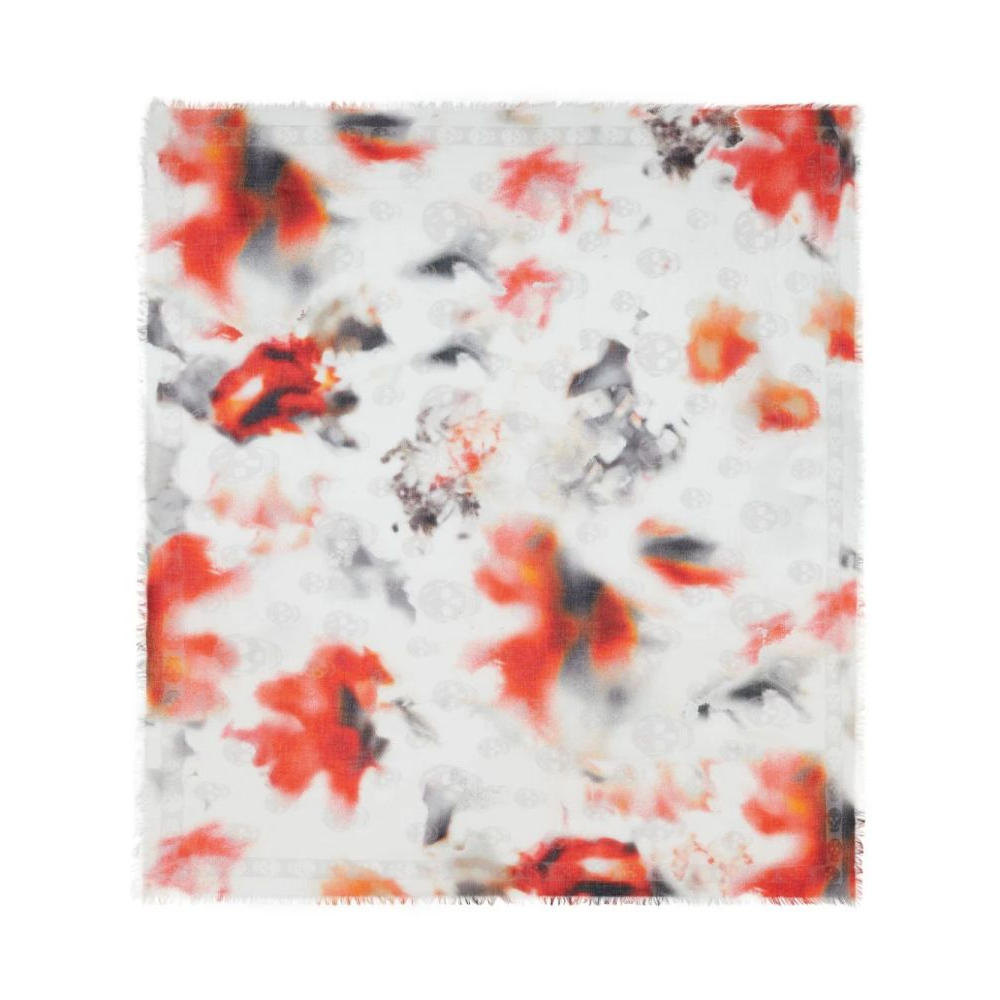 Men's 'Obscured Flower Frayed-Edge' Scarf