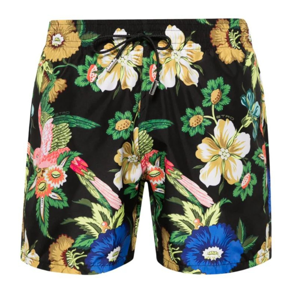 'Floral-Print' Badeshorts für Herren