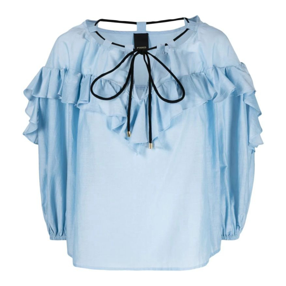 Blouse à manches longues 'Ruffled-Detailing Drawstring' pour Femmes