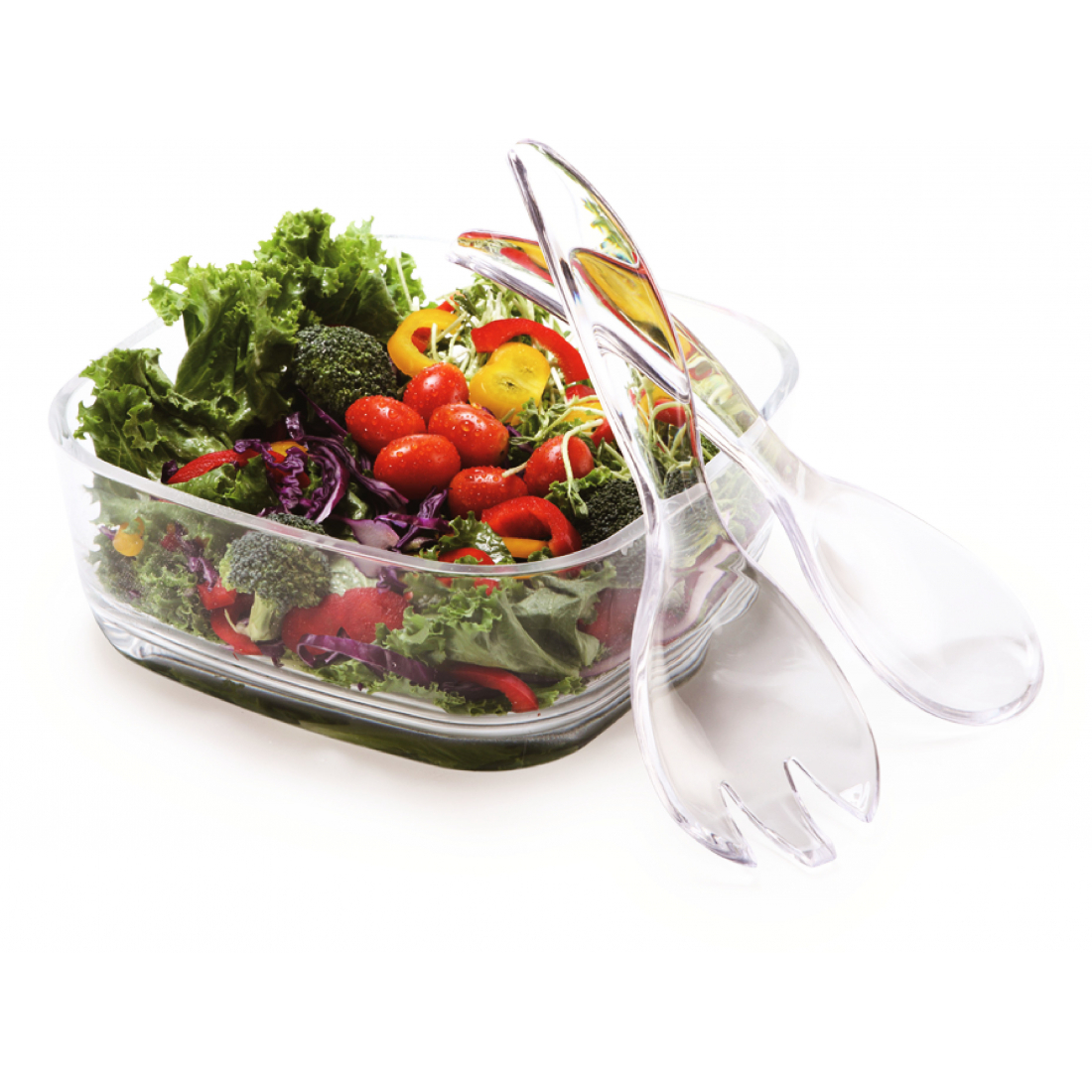 Square Salad Bowl And Salad Set Acrylic