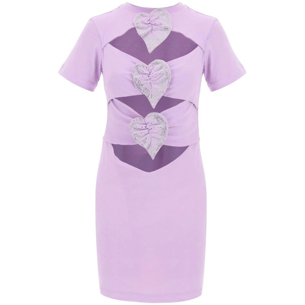 Robe T-shirt 'Cut-Out Detail Crystal Embellished' pour Femmes