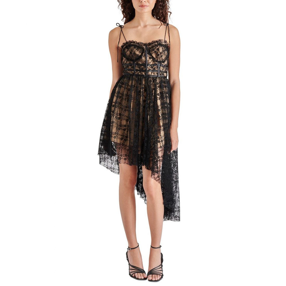 Robe mini 'Dali Pleated Floral-Mesh' pour Femmes