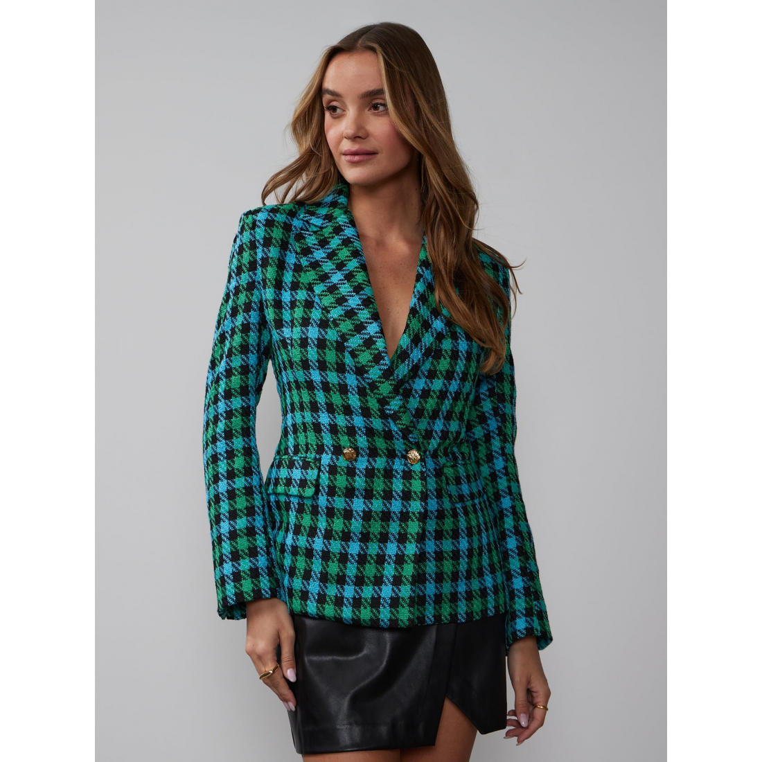 'Gingham Tweed' Klassischer Blazer für Damen