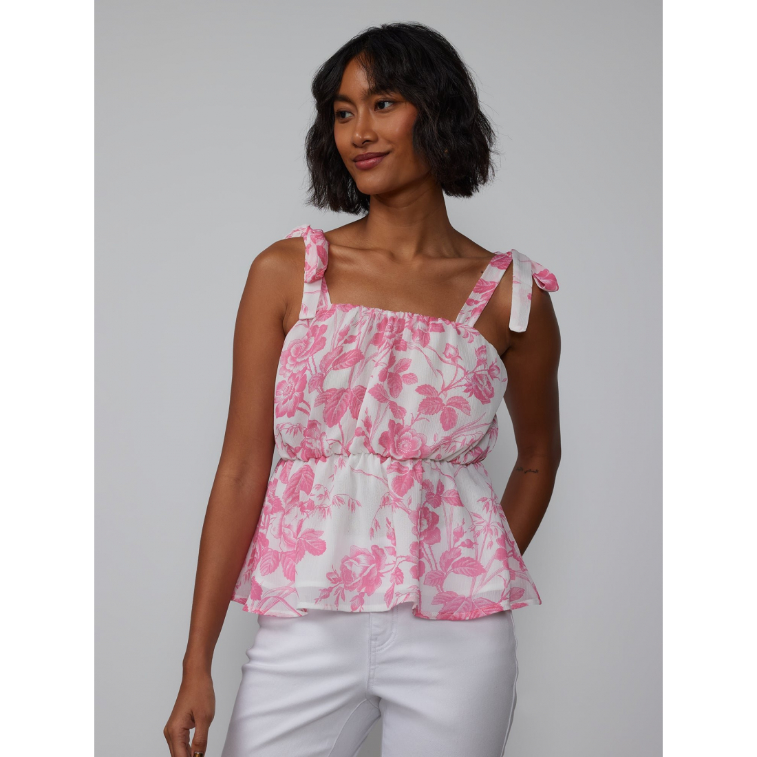 Women's 'Floral Tie Strap' Top