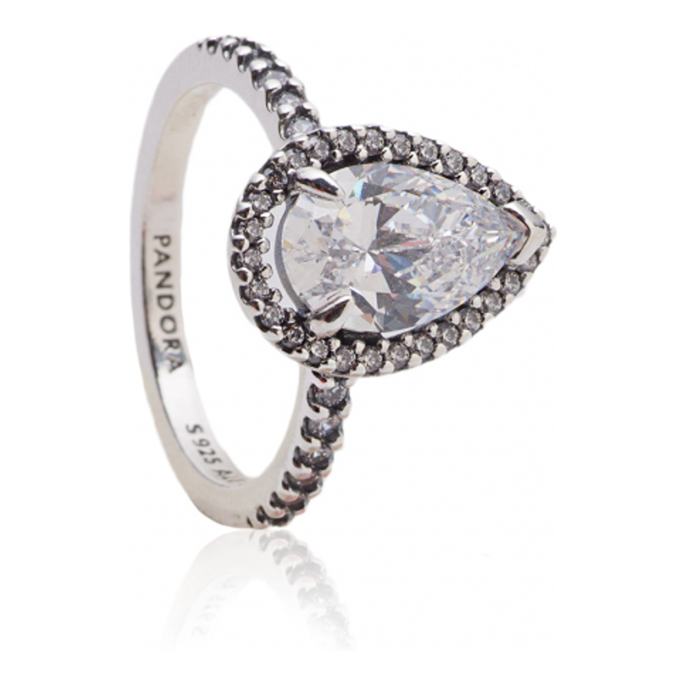 Women's 'Sparkling Pear Halo' Ring