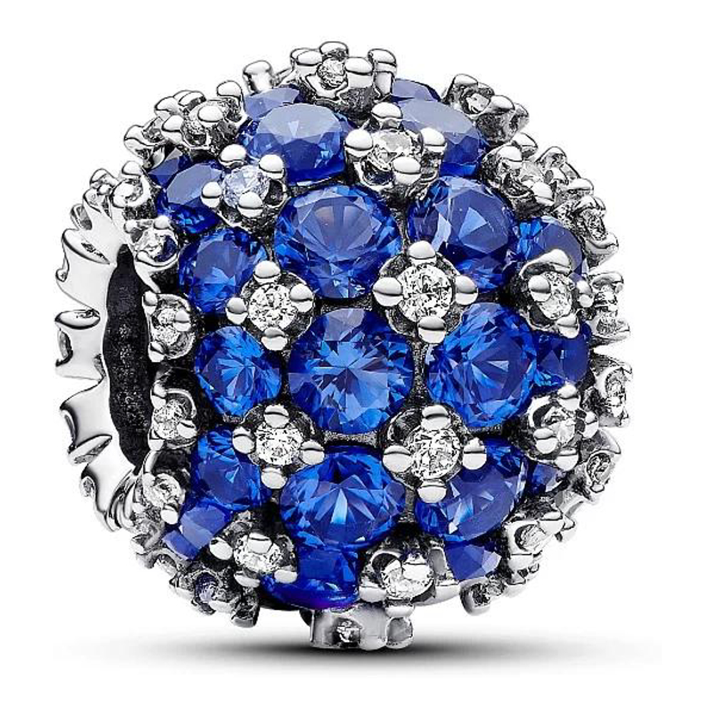 'Sparkling Round Blue' Charm für Damen