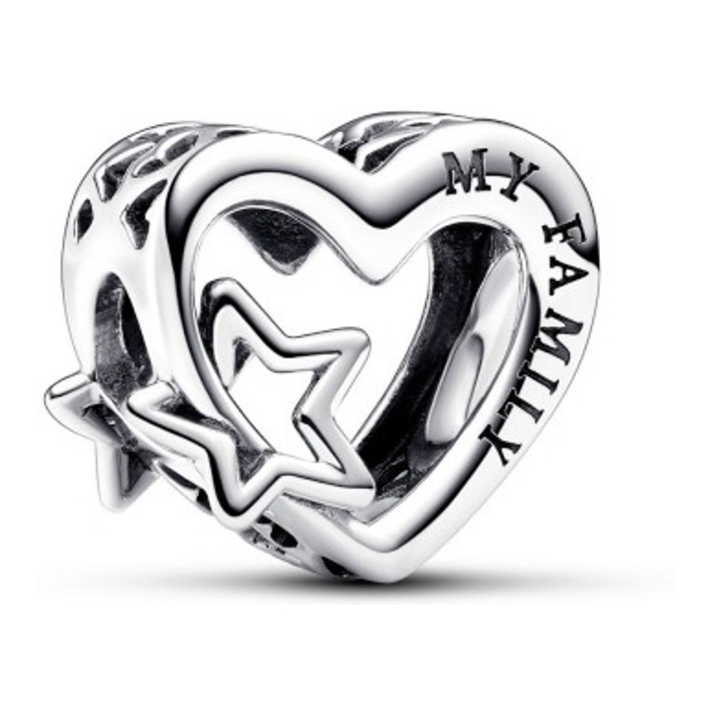 'Openwork Family Heart & Star' Charm für Damen