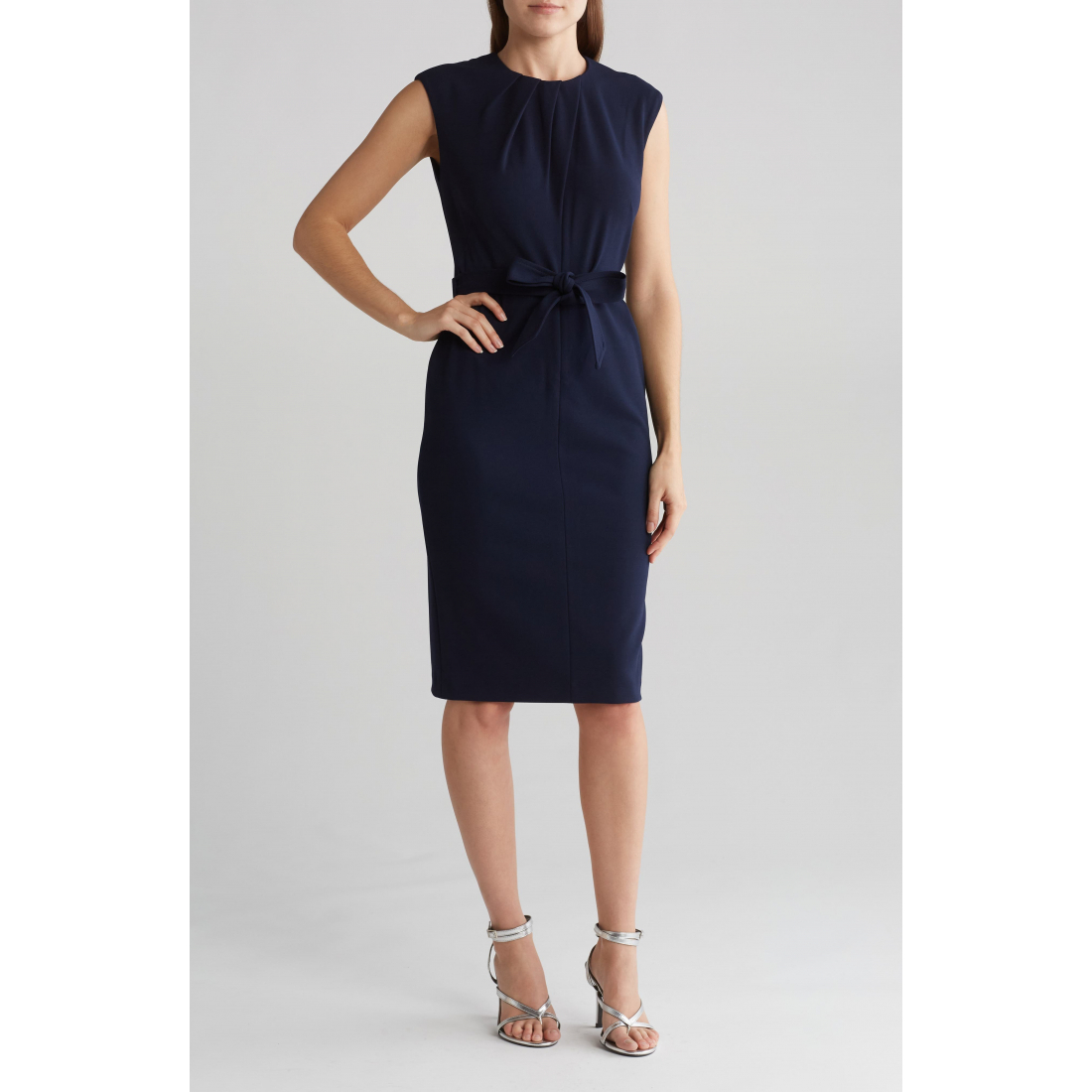 Women's 'Pleated Tie Waist' Sheath Dress