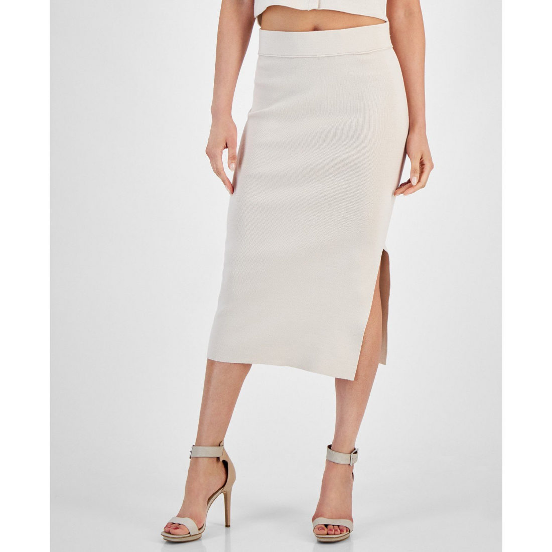 Jupe Midi 'Side-Slit Pull-On' pour Femmes