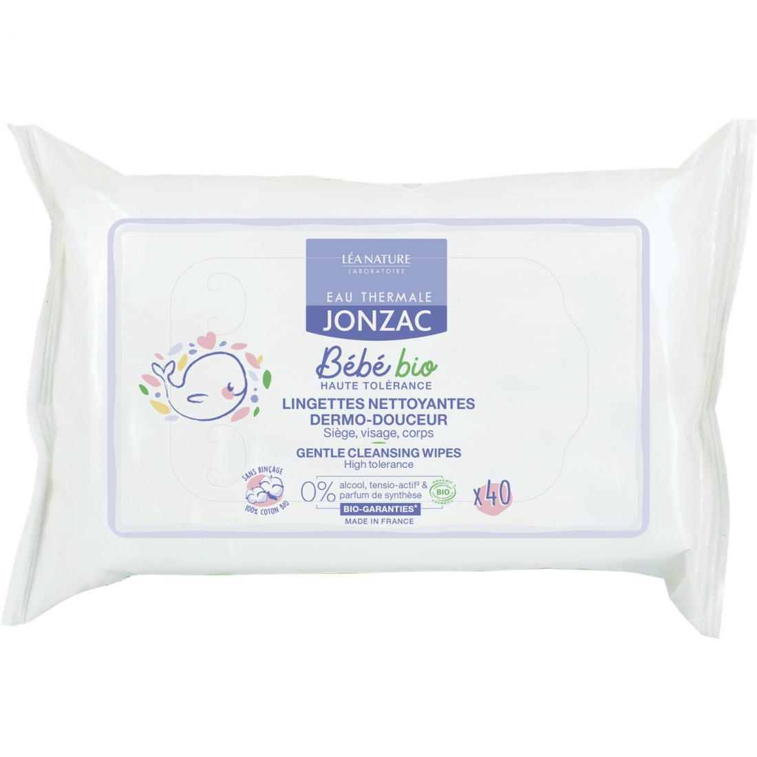 'Bébé Bio Gentle Biodegradable' Cleansing Wipes - 40 Pieces