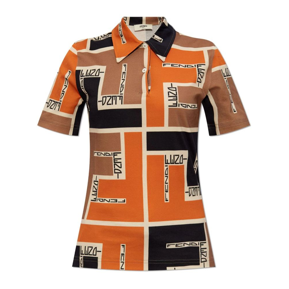 'Maxi FF Puzzle-Print' Polohemd für Damen