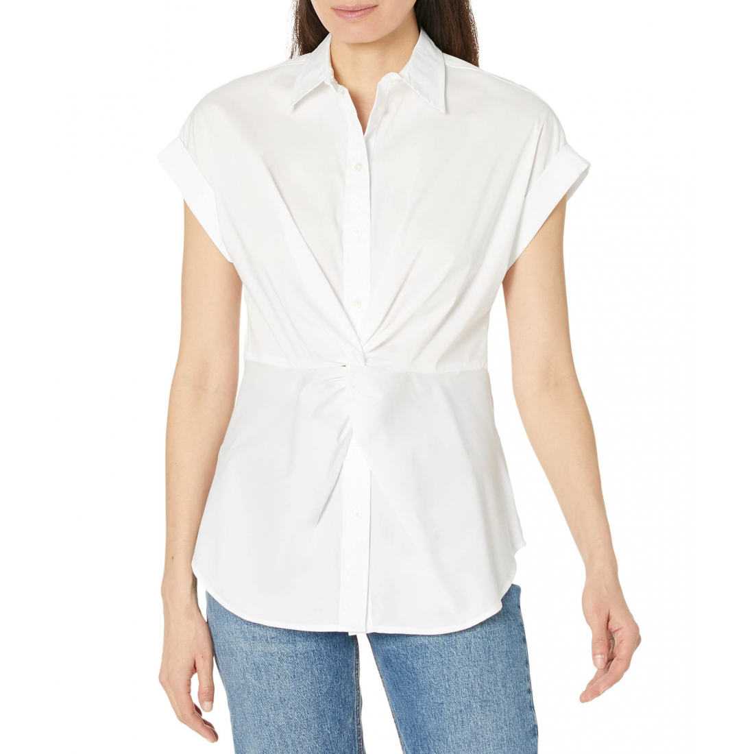 Chemise à manches courtes 'Twist-Front' pour Femmes