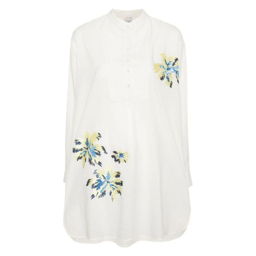 'Palm Burst-Embroidered Cover-Up' Hemd für Damen