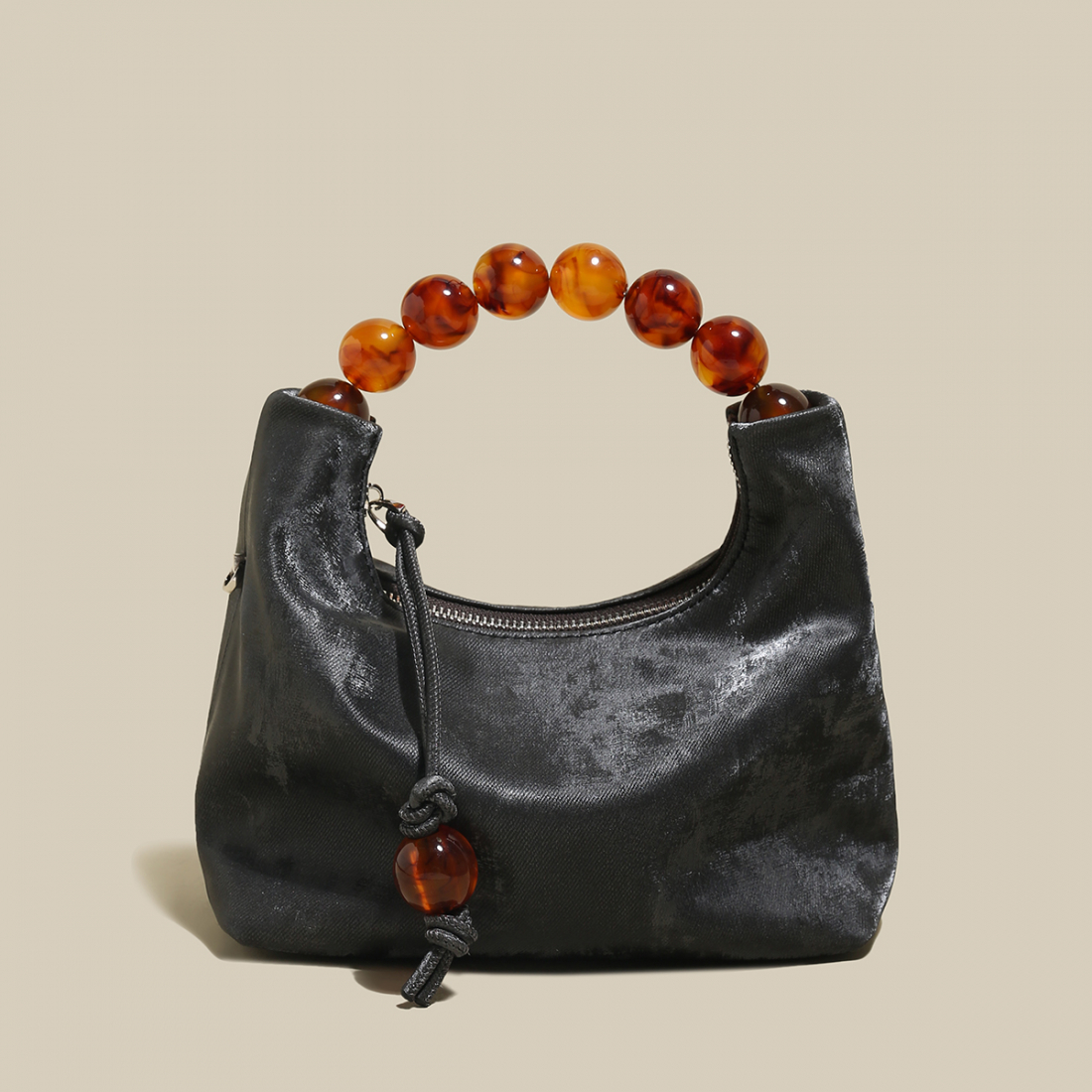 Women's 'Charming Beaded Handle' Top Handle Bag