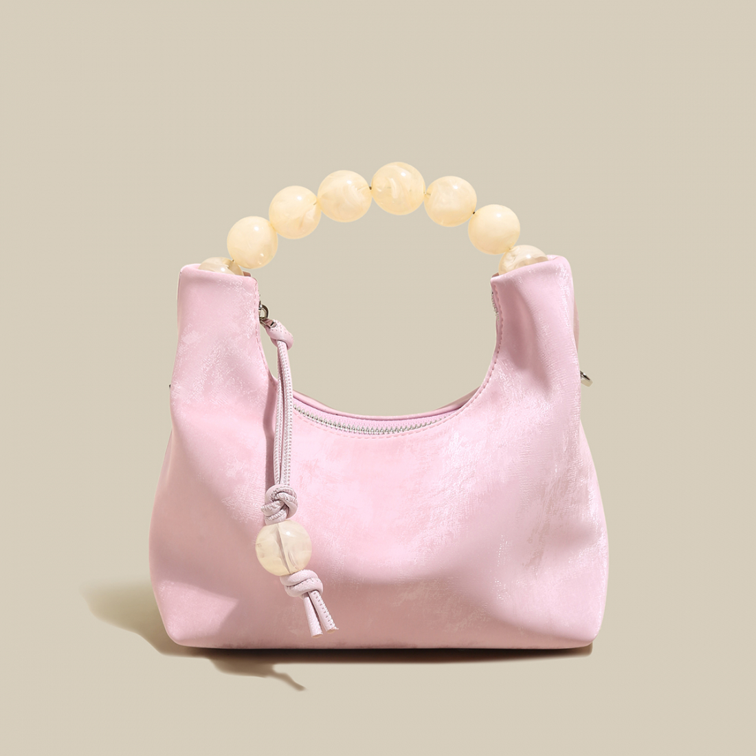 Women's 'Charming Beaded Handle' Top Handle Bag