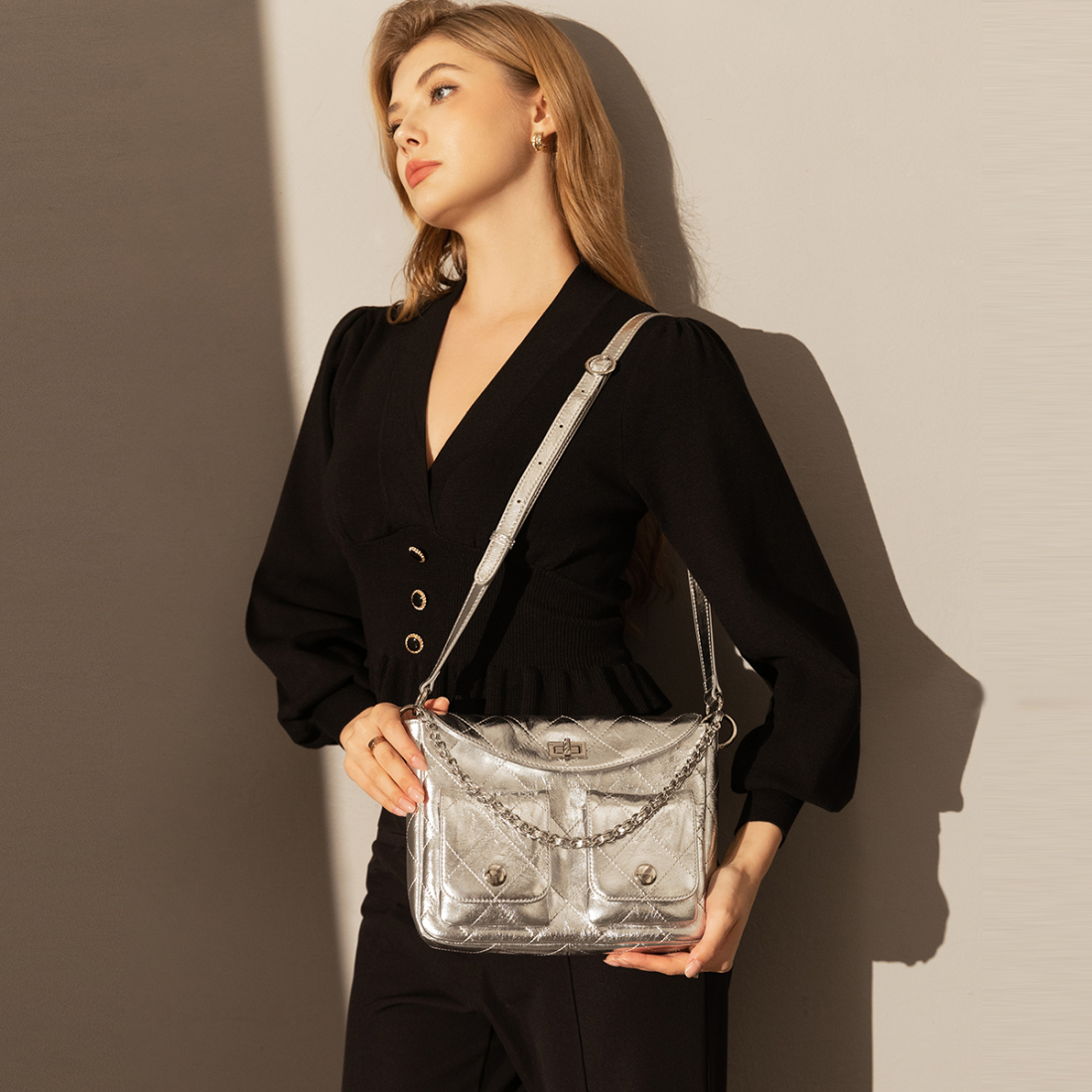 Women's 'Double Top Handle with Detachable Shoulder Straps' Top Handle Bag