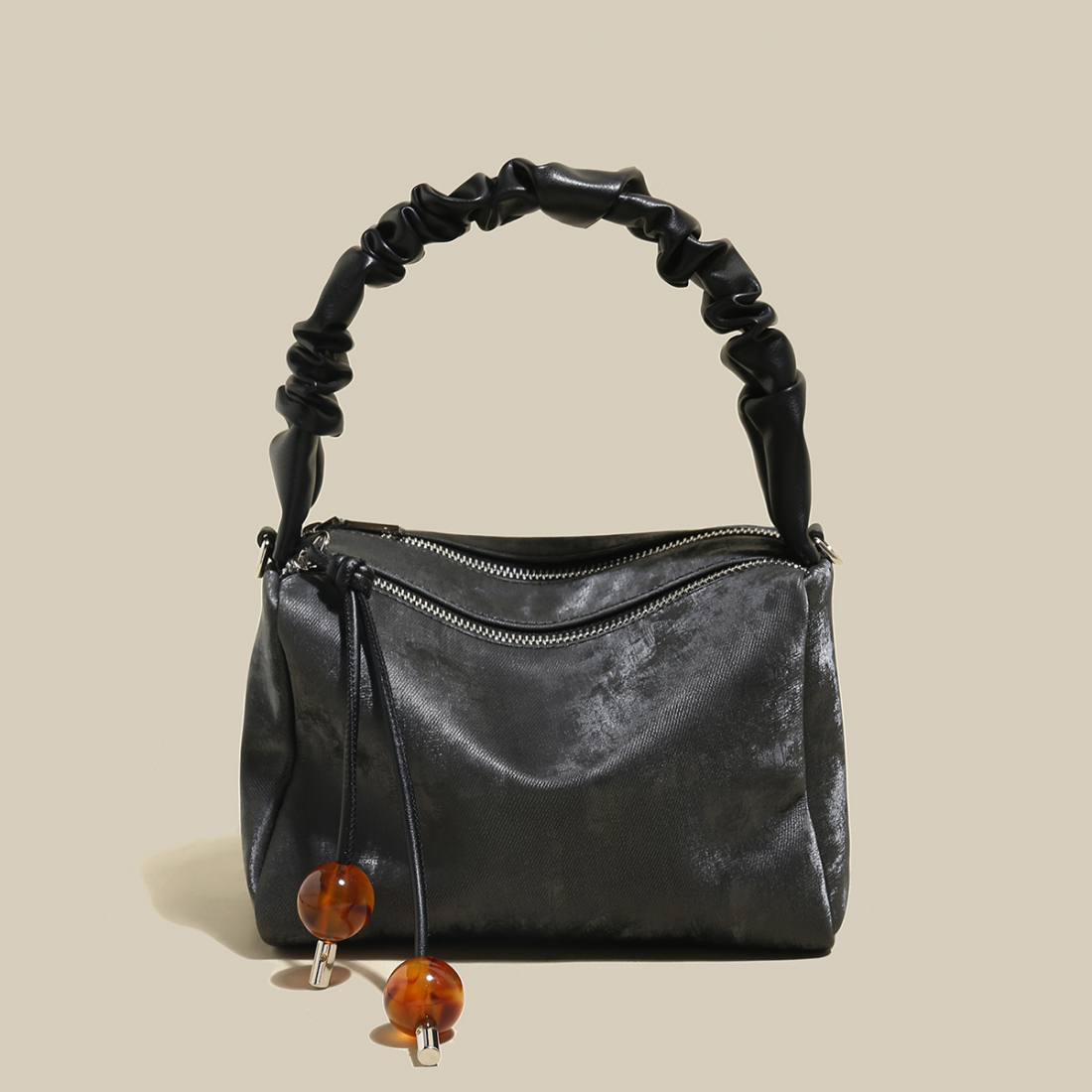 Women's 'Mini Drawstring Ruched Handle' Top Handle Bag