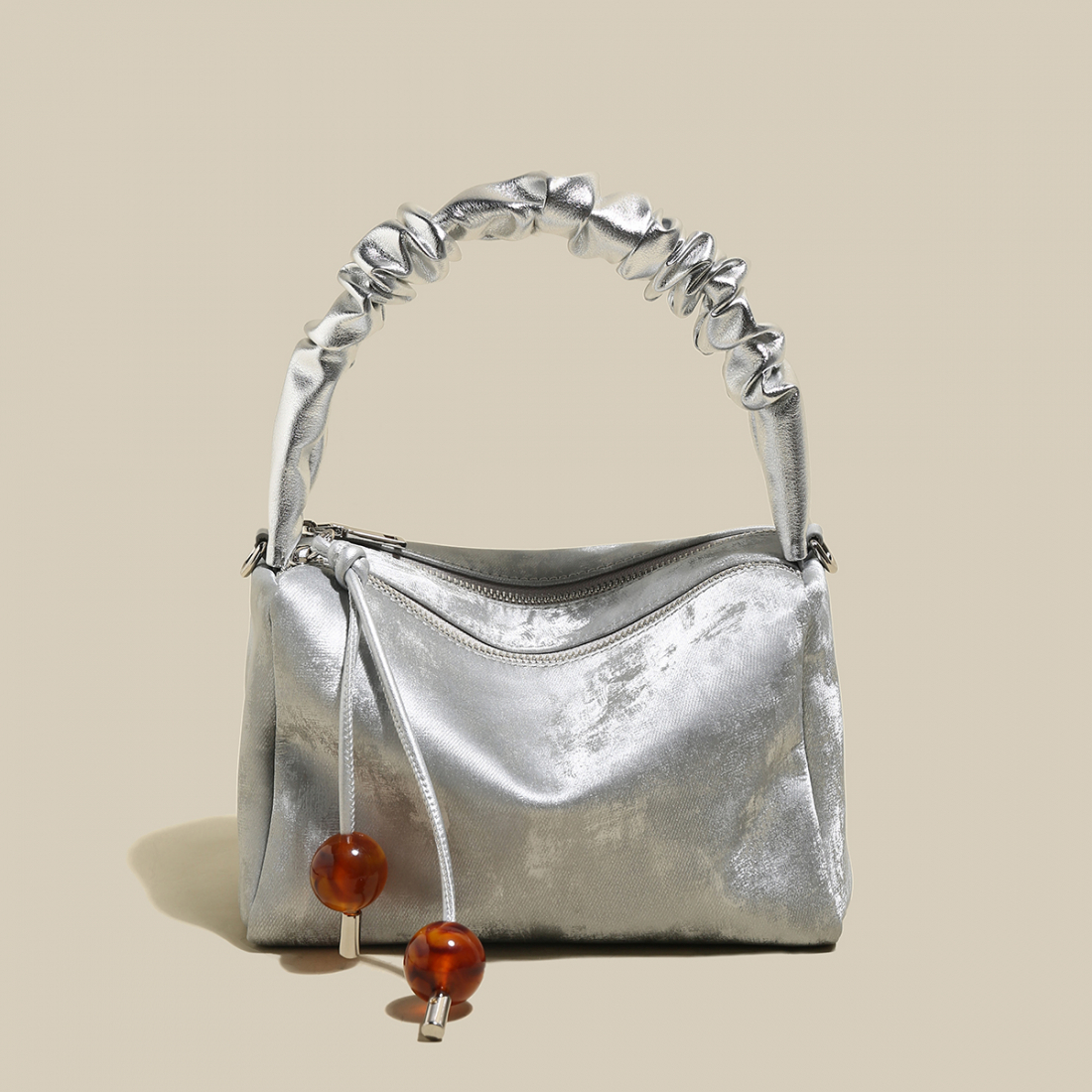 Women's 'Mini Drawstring Ruched Handle' Top Handle Bag