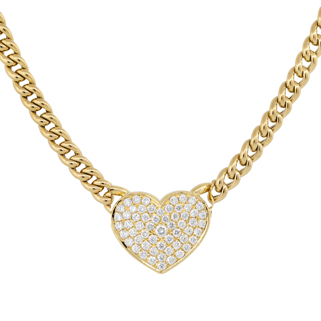 Women's 'Pave Heart Link' Necklace