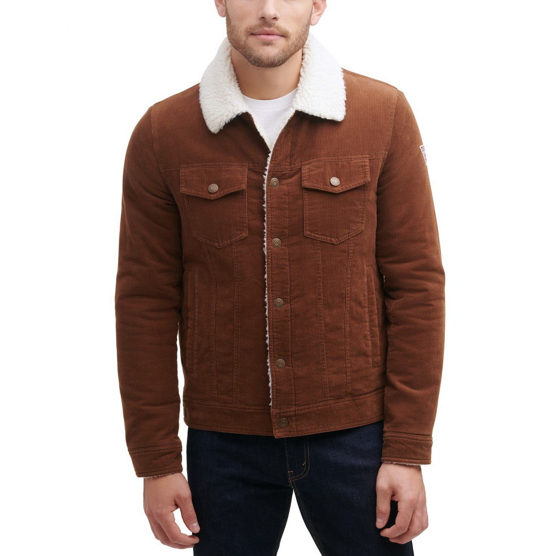 Men's 'Corduroy with Sherpa Collar' Bomber Jacket