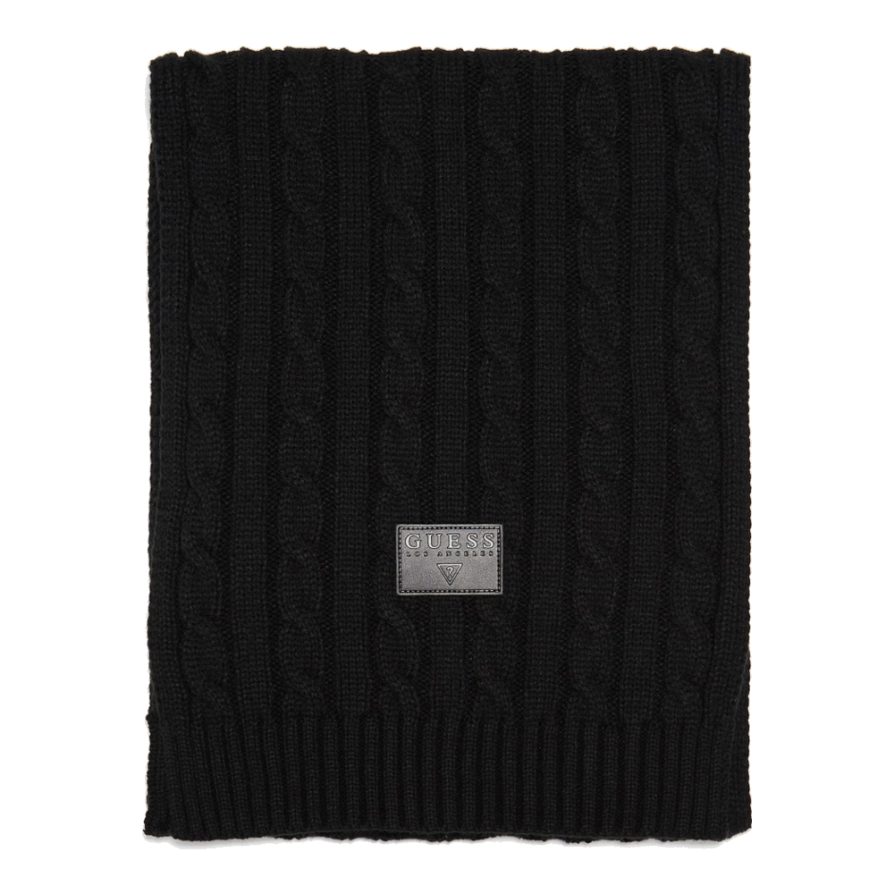 Men's 'Cable-Knit Logo Patch' Scarf