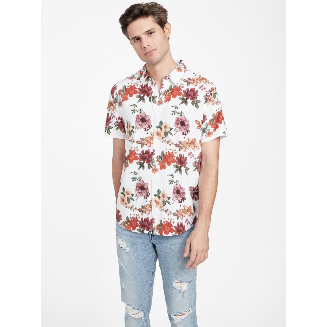 Chemise à manches courtes 'Twan Floral' pour Hommes