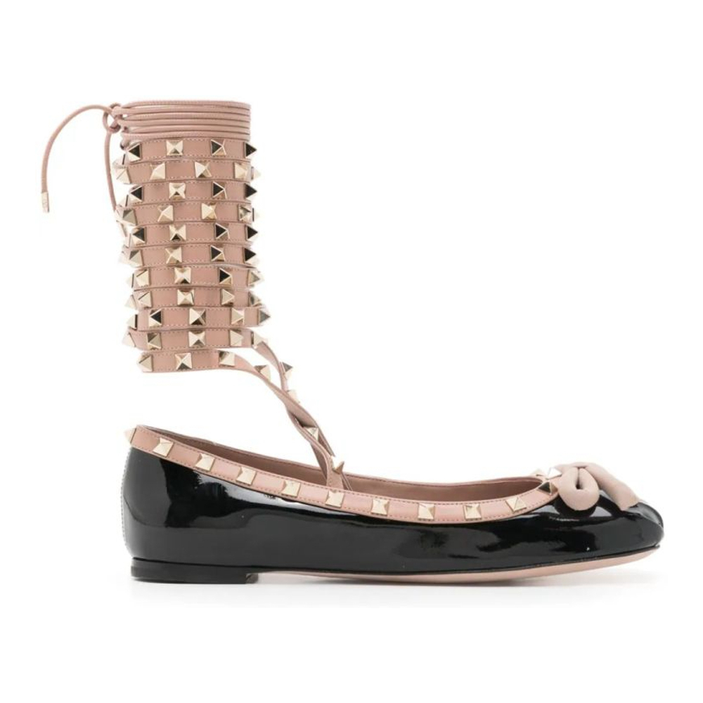 'Rockstud Lace-Up' Ballerinas für Damen