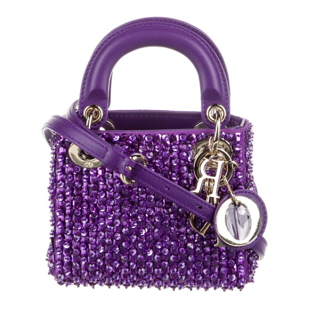 Women's 'Micro Beaded Lady Dior' Top Handle Bag