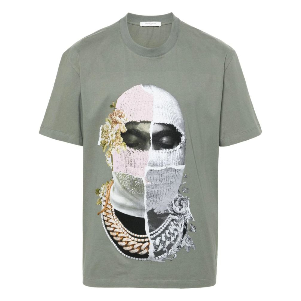 'Newspaper Mask-Print' T-Shirt für Herren