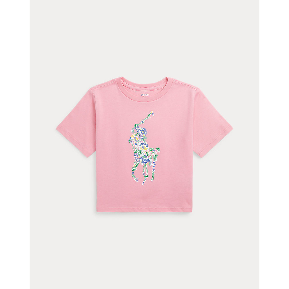 Little Girl's 'Floral Big Pony Boxy' T-Shirt