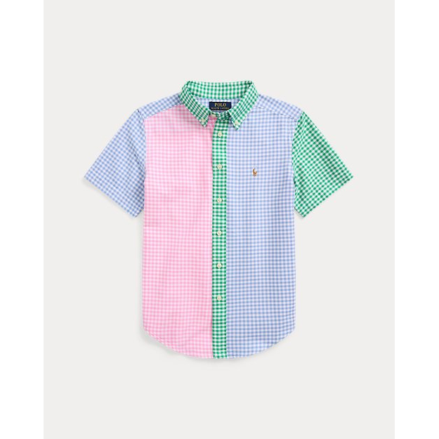 'Gingham Oxford Fun' Kurzärmeliges Hemd für großes Jungen