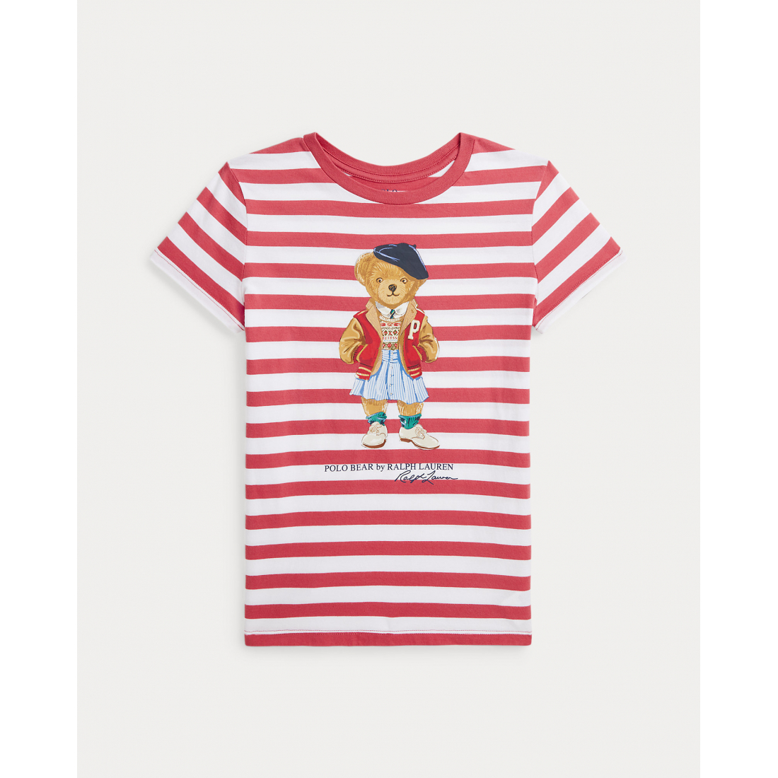 T-shirt 'Striped Polo Bear' pour Grandes filles