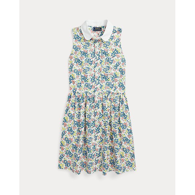 Big Girl's 'Floral Oxford' Shirtdress