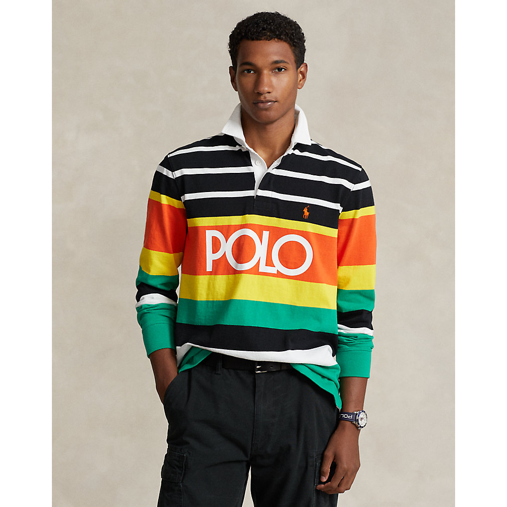 Polo manches longues 'Classic Fit Logo Rugby' pour Hommes