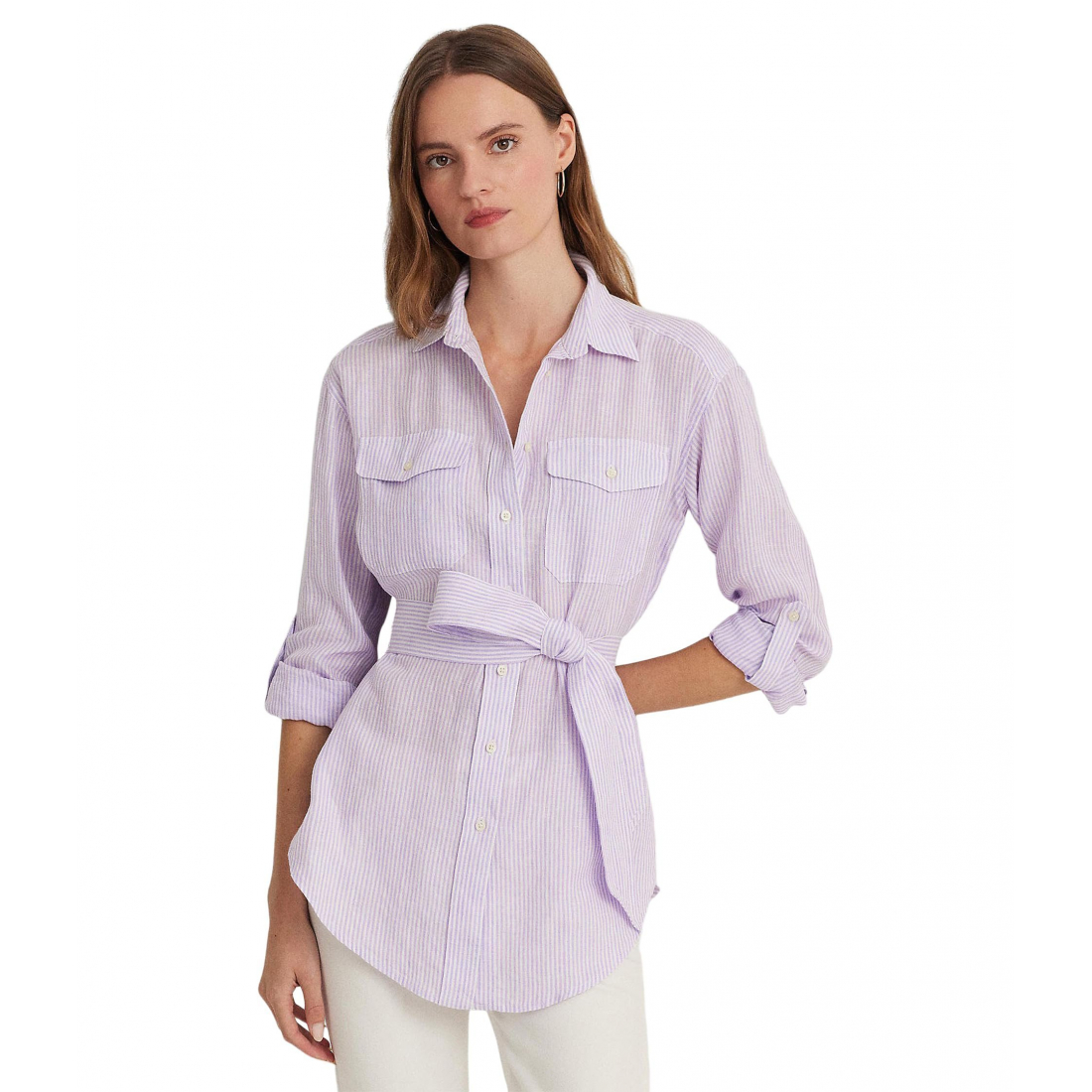 Chemise 'Striped Belted' pour Femmes