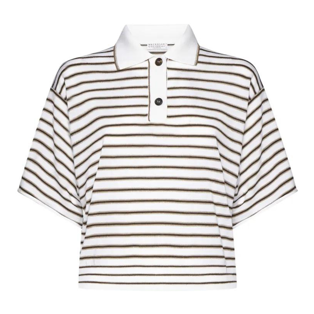 Polo 'Lame Striped' pour Femmes