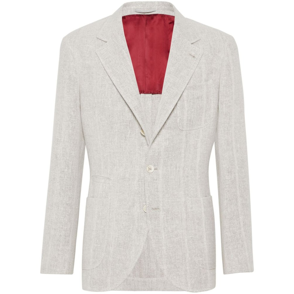 Men's 'Stripe-Pattern Notched-Lapels' Blazer