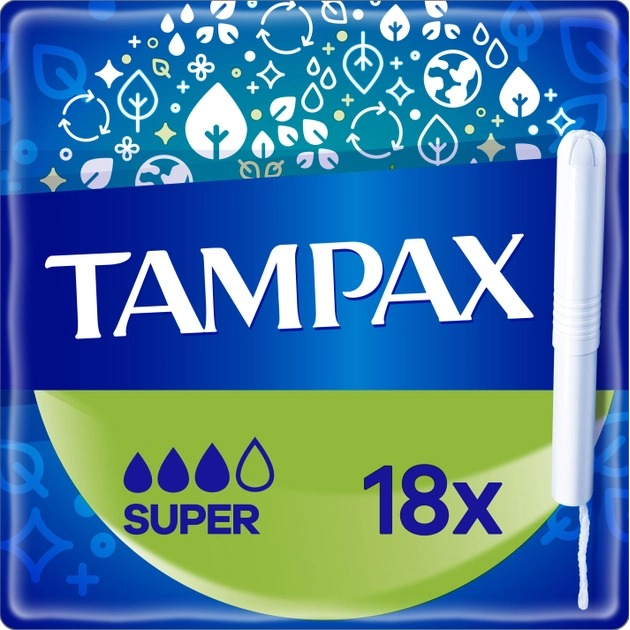 'Non-Plastic Super' Tampon - 18 Pieces