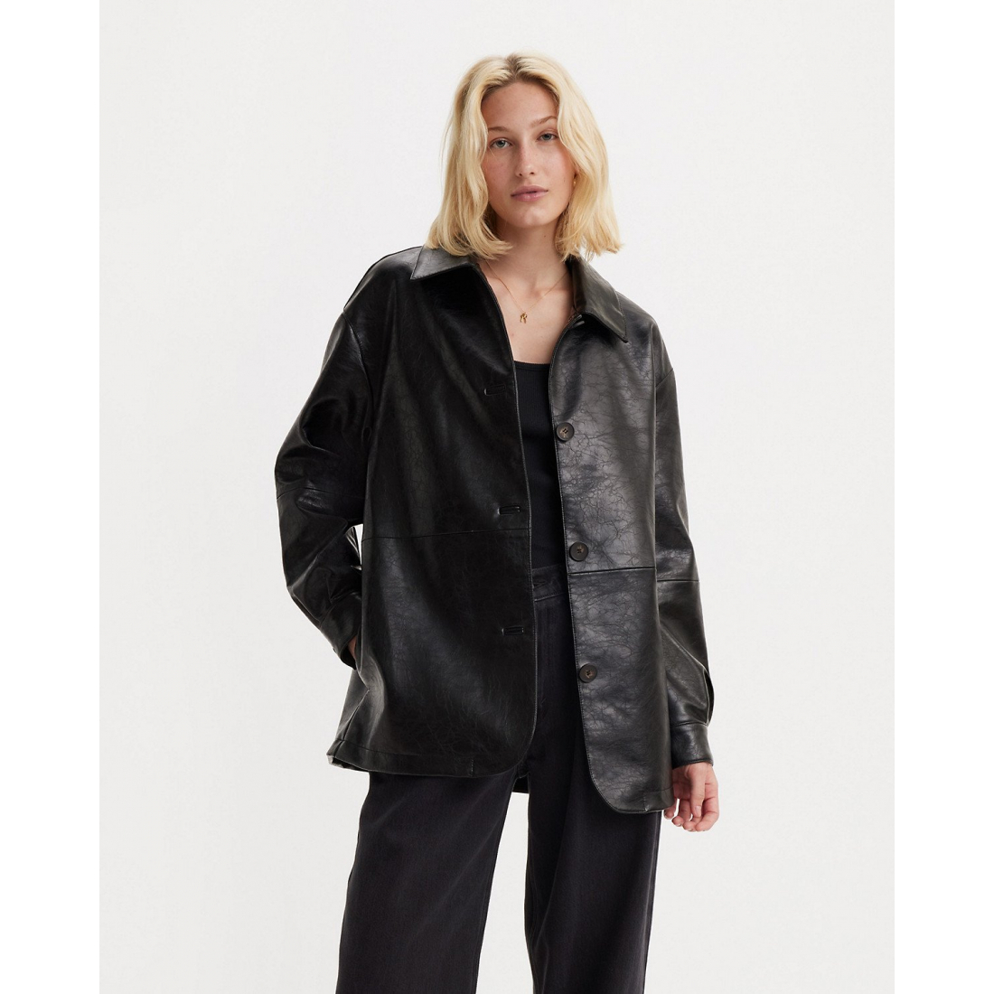 Women's 'Faux Leather Vintage' Jacket