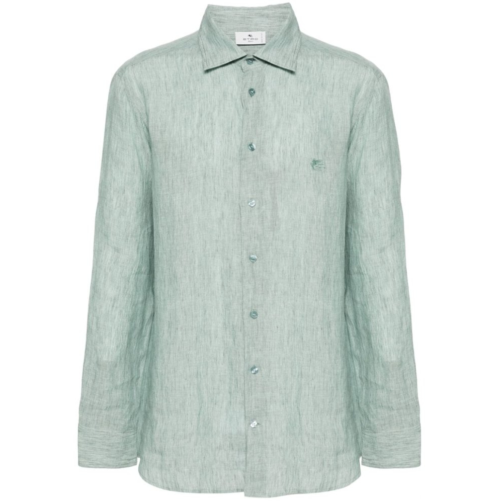 Chemise en lin 'Pegaso-Embroidered' pour Hommes