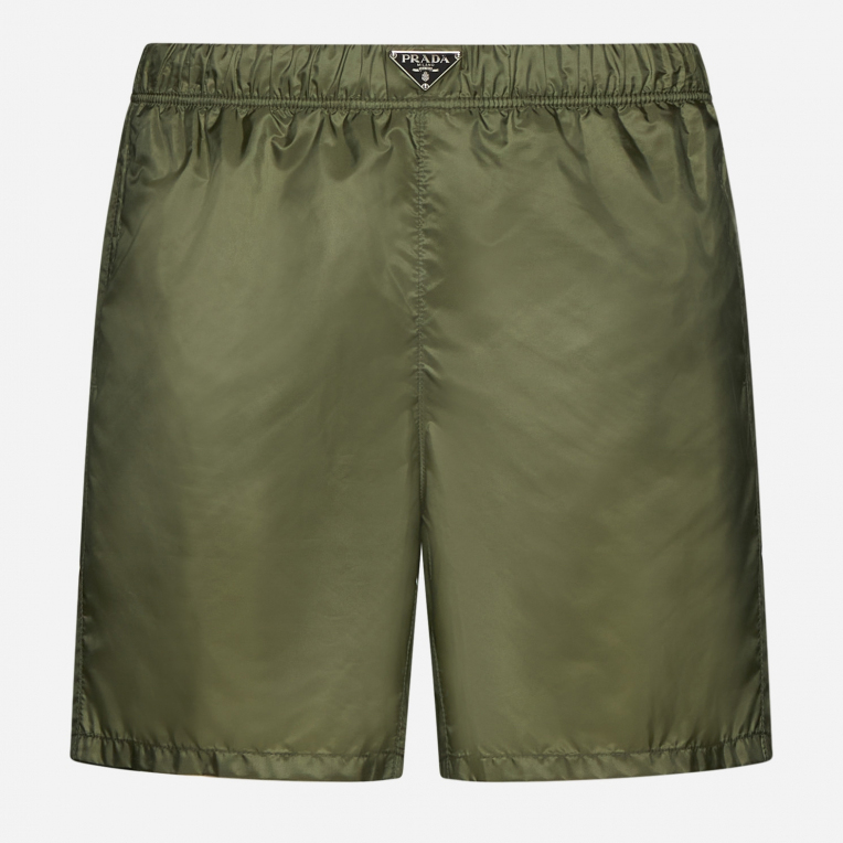 Men's 'Logo-Plaque Re-Nylon' Swimming Trunks