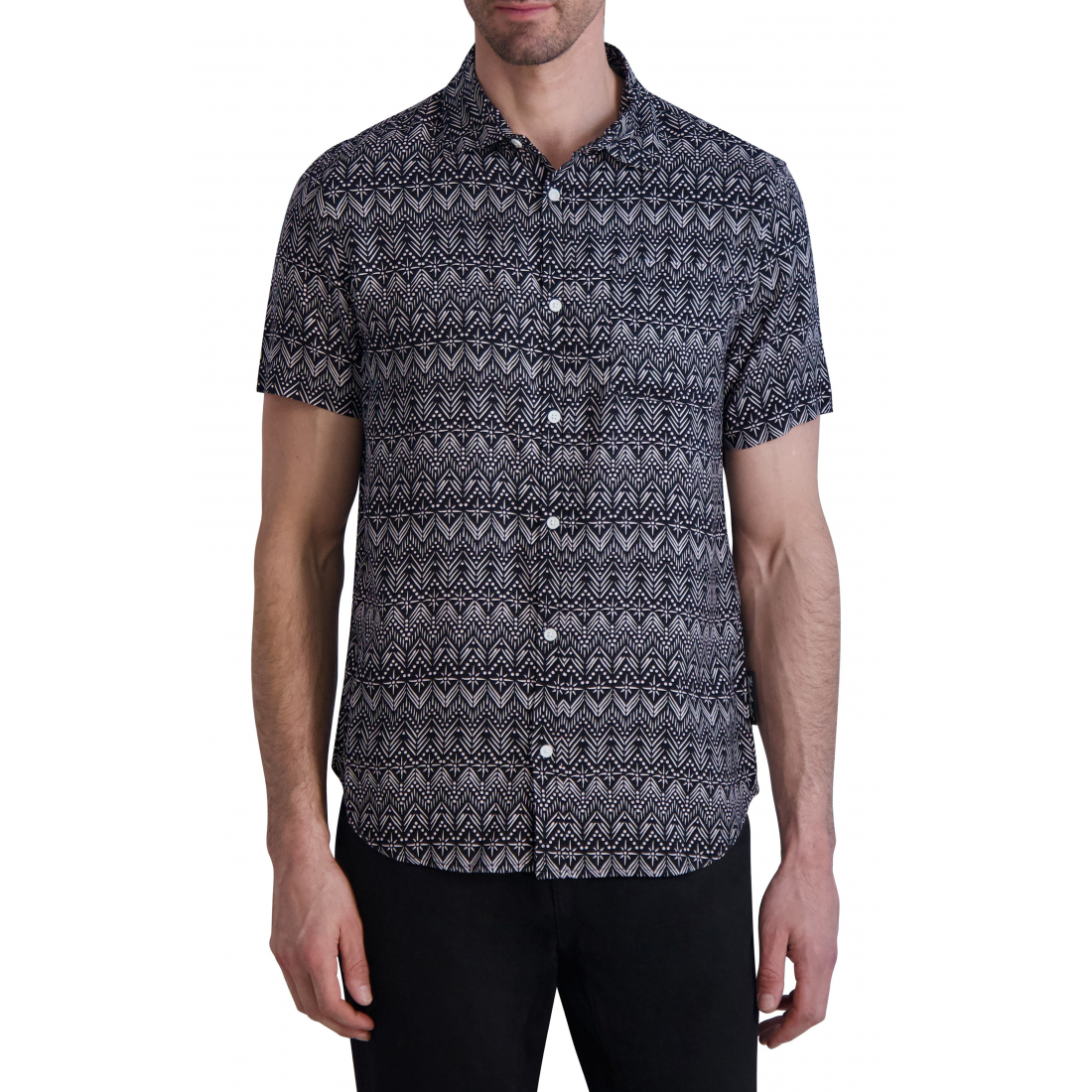 Chemise à manches courtes 'Trim Fit Geometric Print' pour Hommes