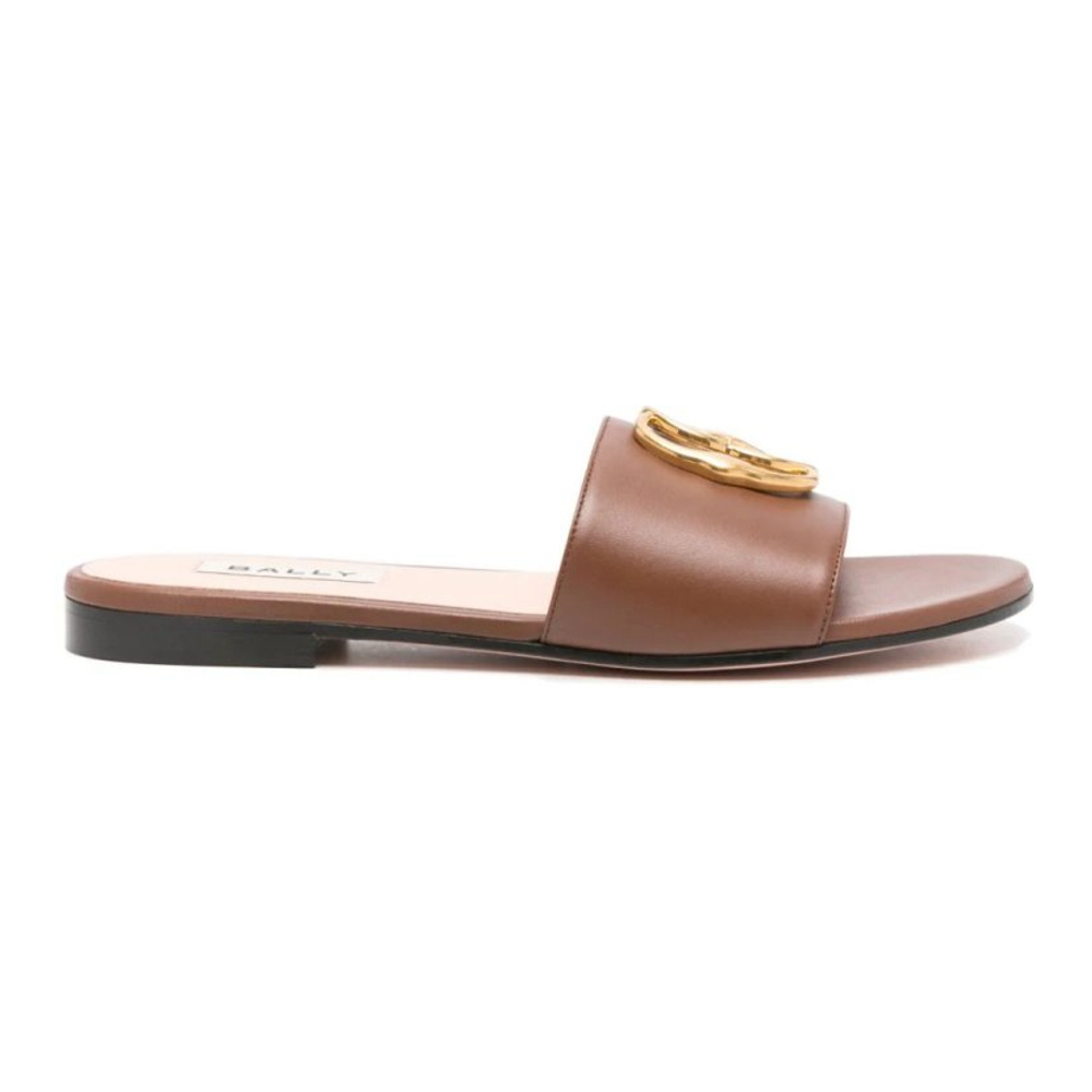 Women's 'Emblem-Plaque' Flat Sandals