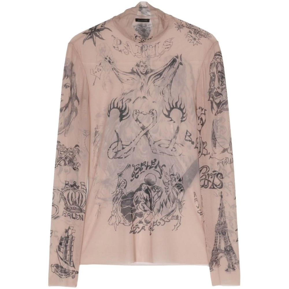 Women's 'Tattoo-Print' Long Sleeve top