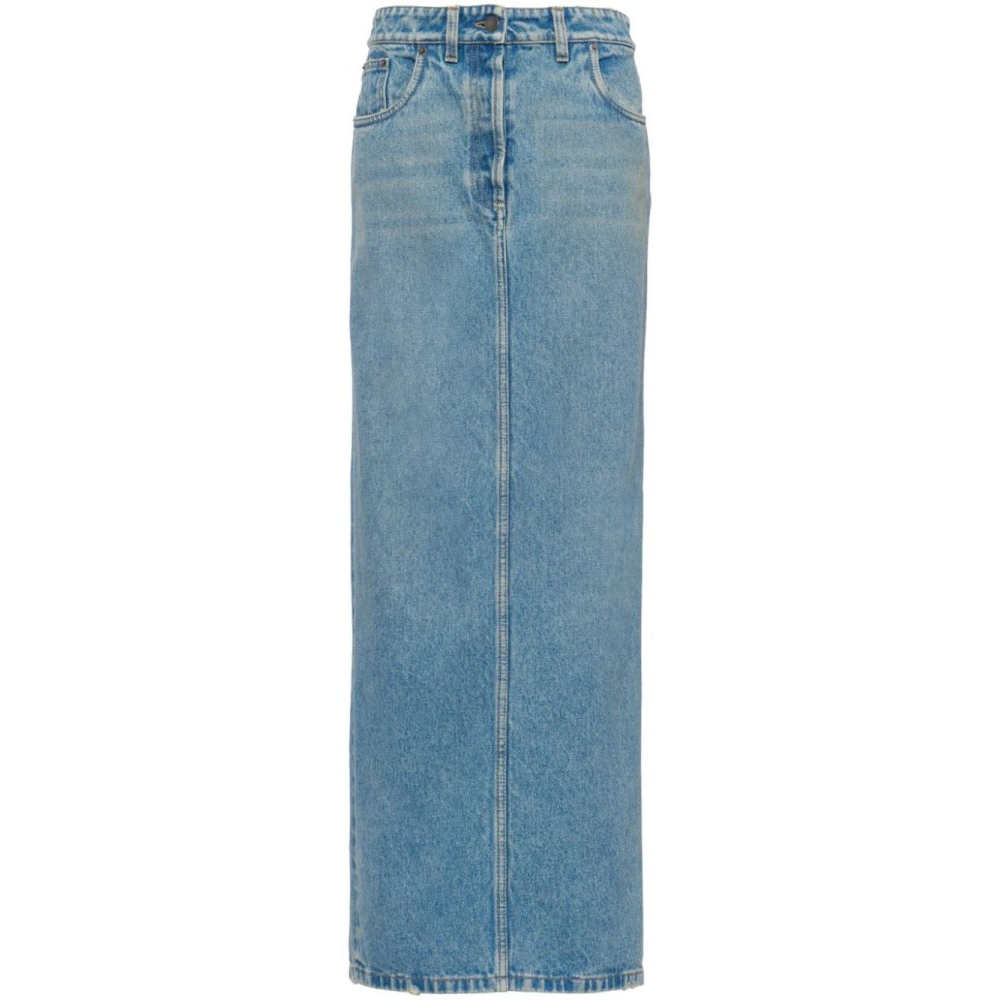 Women's 'Triangle-Logo Maxi' Denim Skirt