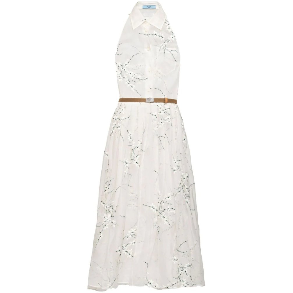 Robe Midi 'Floral-Embroidered' pour Femmes