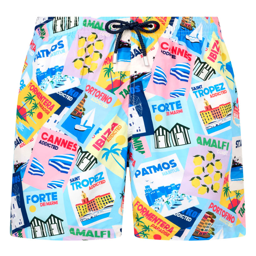 Men's 'Postcard' Swimming Shorts