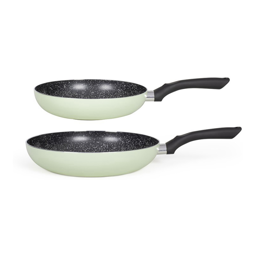 Set Of 2 Stone-Look Frying Pans